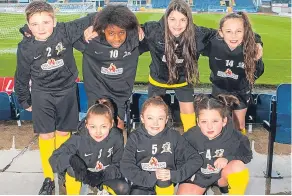  ??  ?? Dundee Dragons U/11s are pictured during a visit to Dens Park.