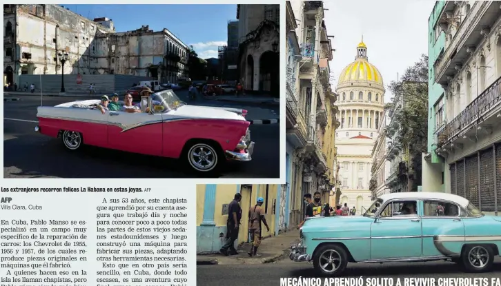  ?? AFP ?? Los extranjero­s recorren felices La Habana en estas joyas.