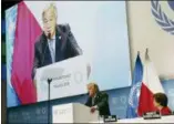  ?? CZAREK SOKOLOWSKI — THE ASSOCIATED PRESS ?? UN Secretary General Antonio Guterres delivers a speech WLduring the opening of COP24 UN Climate Change Conference 2018 in Katowice, Poland, Monday.