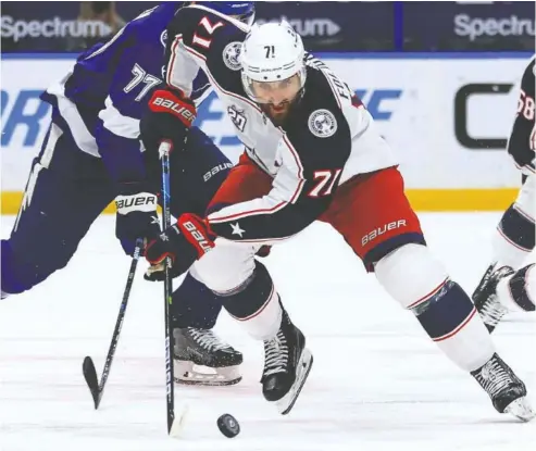  ?? MIKE EHRMANN / GETTY IMAGES ?? The ability to add a star talent such as Nick Foligno means having the ability to negotiate the salary cap in a particular­ly difficult year.