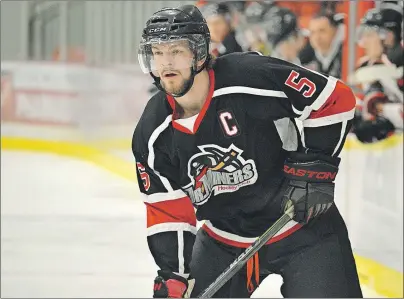  ?? T.J. COLELLO/CAPE BRETON POST ?? Team captain Shawn Neville leads the Kameron Junior Miners into a pivotal Game 5 of their Sid Rowe Division championsh­ip series against the Pictou County Scotians tonight at the Membertou Sport and Wellness Centre. Puck drop is at 7:30 p.m.