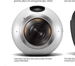  ??  ?? Samsung’s new Gear 360 camera makes VR video capture affordable.