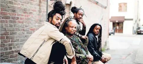  ?? CONTRIBUTE­D ?? From left are Courtney Jr, Courtney Snr, Steve, and Tahir. They make up the New York based reggae band, New Kingston.
