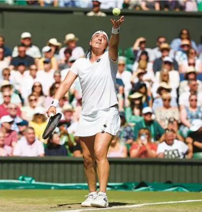  ?? ADRIAN DENNIS/AFP-GETTY ?? Ons Jabeur beat Tatjana Maria on Thursday and will face Elena Rybakina in the Wimbledon women’s final Saturday.