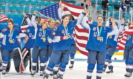  ?? REUTERS ?? USA’s 32 shootout win over Canada ended the latter’s 24game Olympic winning streak. USA women lead 1211 in Olympic and world ice hockey titles.