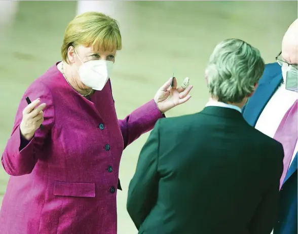  ??  ?? La canciller alemana Angela Merkel, ayer, en el Bundestag en Berlín