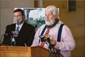  ?? Senate Republican­s / Contribute­d photo ?? State Sen. Craig Miner, R-Litchfield, right, said Friday he wasn’t sure that there will be enough money, including federal pandemic relief, to support the raises.