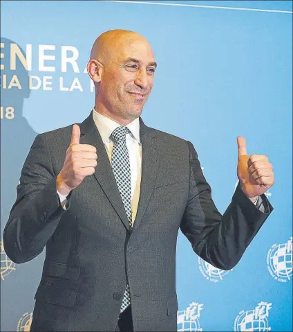  ?? FOTO: EFE ?? Luis Rubiales fue elegido como nuevo presidente de la Real Federación Española de Fútbol