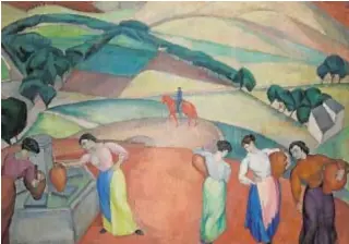  ??  ?? Mujeres en la fuente I (de Toledo), 1913 Óleo sobre lienzo de Diego Rivera