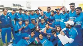  ?? TWITTER ?? The Indian blind cricket team after beating Pakistan in the final of the World Cup.