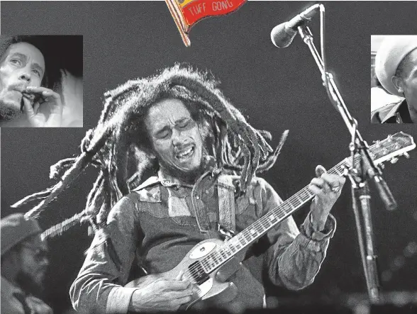  ??  ?? NO WOMAN, NO CRY Bob Marley, who helped make reggae popular around the world, during the heyday of his career.
Pictures: Tom Hill/WireImage, Rob Verhorst/Redferns (main picture) and Gijsbert Hanekroot/Redferns