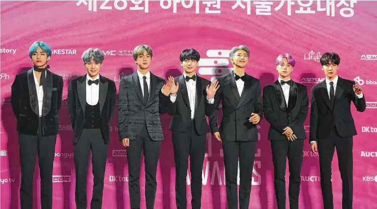  ?? Jung Yeon-Je / AFP/Getty Images ?? South Korean boy band BTS, also known as the Bangtan Boys, have had growing success in the U.S. — which also means more fans who don’t understand Korean.