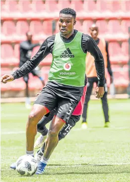  ?? Picture: GALLO IMAGES/SYDNEY SESHIBEDI ?? COMEBACK KID: Orlando Pirates striker Thamsanqa Gabuza returned to action with a goal as hisside cruised to 3-1 victory over Light Stars fromSeyche­lles on Wednesday.