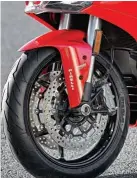  ??  ?? Standard SuperSport gets a Marzocchi front fork; S gets Öhlins L-twin now a stressed member; gets stronger heads and crankcase