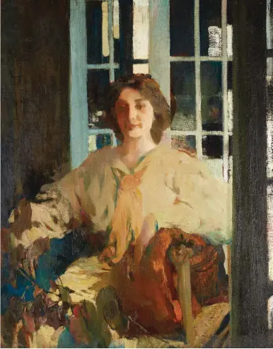  ??  ?? Arthur Beecher Carles (1882-1952), Mlle de C., 1908. Oil on canvas, 41½ x 32¼ in. Estimate: $15/20,000