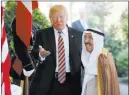  ??  ?? The Associated Press file President Donald Trump hosts Kuwaiti Sheikh Sabah Al Ahmad Al Sabah at the White House earlier this month.