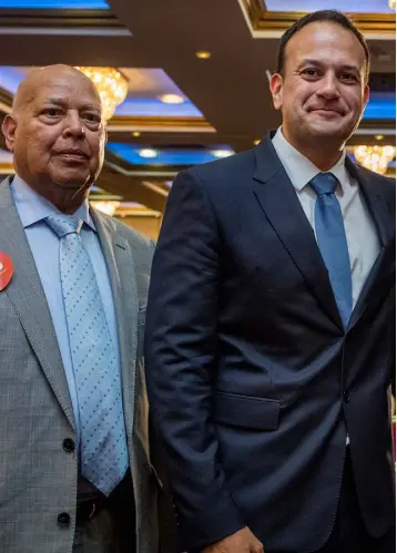  ??  ?? CLOSE ASSOCIATIO­NS BETWEEN IRELAND AND INDIA: Leo Varadkar, pictured with his proud father Ashok, who some believe has had a huge influence on the Taoiseach