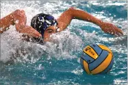  ?? RECORDER PHOTO BY CHIEKO HARA ?? Monache High School's Ian Azevedo battles for the loose ball Tuesday, during the second half at Monache High School.