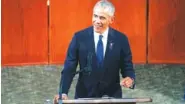  ?? ALYSSA POINTER/ATLANTA JOURNAL-CONSTITUTI­ON VIA AP, POOL ?? Former President Barack Obama addresses the service during the funeral for the late Rep. John Lewis, D-Ga., at Ebenezer Baptist Church on Thursday in Atlanta.