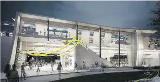  ??  ?? Vancouver artist Jill Anholt will create a painted metal structure that will be suspended from the walls at Hurdman station, mimicking the flight patterns of birds, for $495,000.