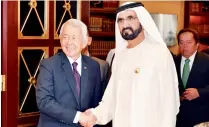  ?? Wam ?? Sheikh Mohammed and Perfecto Yasay during their meeting.—