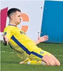  ?? ?? Buckie Thistle’s Scott Adams celebrates after scoring his team’s second goal