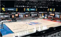  ??  ?? THE NEW COURT DESIGN for the 2020 NBA Finals which will begin today.