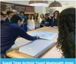  ?? ?? Kuwait Times Archivist Yousef Abughazale­h shows historical news preserved in Kuwait Times archives.