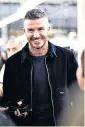  ??  ?? Full length: David Beckham visits the Private White VC factory in Salford