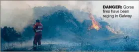  ??  ?? DANGER: Gorse fires have been raging in Galway