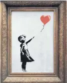  ?? FOTO: DPA ?? Das Bild „Girl with Ballon“des Künstlers Banksy gibt es so nicht mehr.