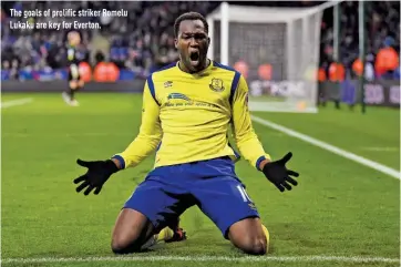  ??  ?? The goals of prolific striker Romelu Lukaku are key for Everton.