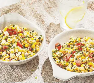  ?? TOM MCCORKLE/ THE WASHINGTON POST ?? Petite Pasta Salad With Corn, Tomatoes and Feta is fresh and easy.