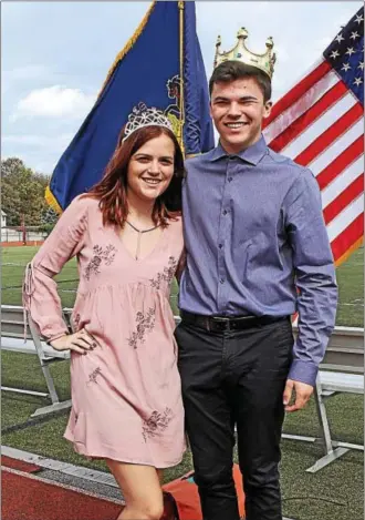  ?? CHRIS BARBER — DIGITAL FIRST MEDIA ?? Bryn Salamon and Austin Spangler were selected by their classmates as homecoming king and queen.