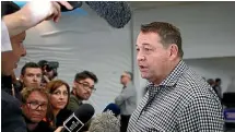  ?? GETTY IMAGES ?? Outgoing All Blacks coach Steve Hansen meets the media on the team’s return to New Zealand.