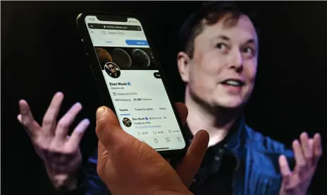  ?? AFP ?? Tesla chief executive Elon Musk says he intends to open up Twitter’s algorithms to the public and eliminate harmful bots