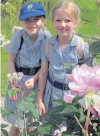 ??  ?? Year 3 pupils from St Nicholas’ School, in Church Crookham, sampling the delights of RHS Wisley.