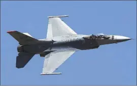  ?? Aijaz Rahi Associated Press ?? A U.S F-16 aircraft. China fiercely opposes all arms sales to Taiwan, particular­ly advanced fighter jets. Congress members in both parties welcomed the proposal.