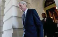  ?? THE ASSOCIATED PRESS ?? Former FBI Director Robert Mueller, the special counsel probing Russian interferen­ce in the 2016 election, departs Capitol Hill on June 21, 2017, following a closed door meeting in Washington.