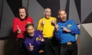  ?? Carly Earl/The Guardian ?? The original Wiggles cast: (from left) Murray Cook, Jeff Fatt, Greg Page and Anthony Field, pictured in 2022. Photograph: