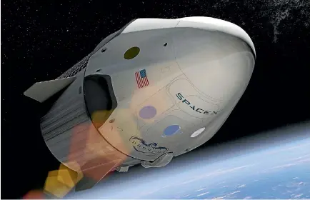  ??  ?? Spacex says the Dragon capsule it is developing for Nasa astronauts is well suited to a flyby mission to the Moon, carrying two space tourists, which the company is planning for next year.