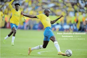  ?? /LEFTY SHIVAMBU / GALLO IMAGES ?? Peter Shalulile of Mamelodi Sundowns.