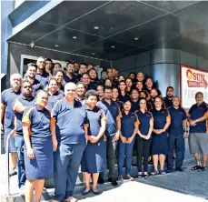  ?? ?? Staff of Sun Insurance at their Suva branch.