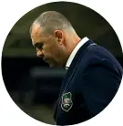  ??  ?? Australian coach Michael Cheika is disconsola­te after his team’s crushing defeat to England that may spell the end of his troubled tenure in charge of the Wallabies.