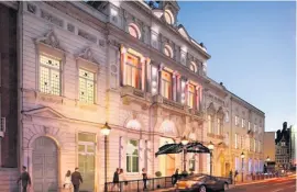  ?? IMAGES: ZISER LONDON ?? Artists impression of the hotel conversion at Fulham Town Hall (above) with bar (below)