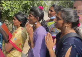  ?? DEEPA BHARATH — THE ASSOCIATED PRESS ?? Visa seekers gather to pray at the Sri Lakshmi Visa Ganapathy Temple in Chennai, a city on the southern coast of India, on Nov. 28.