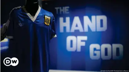  ?? ?? The jersey was worn by Maradona in quite possibly the most notorious game of his career