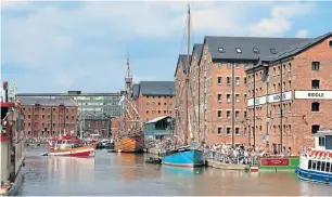  ??  ?? Tall ships festival in Gloucester Docks.