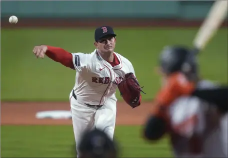  ?? CHARLES KRUPA — THE ASSOCIATED PRESS ?? Boston Red Sox pitcher Garrett Whitlock delivers during the first inning of a game against the Baltimore Orioles on Thursday at Fenway Park.