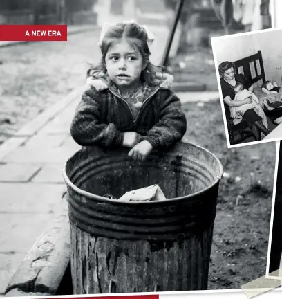  ??  ?? TOP A little girl stands by a dustbin in a Bradford slum. November 1953